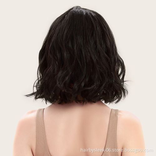 Wholesale wigs with no Lace curly hair for woman machine made Synthetic short fiber wig girl hair cheap synthetic wigs with bang